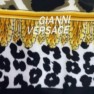 Gianni Versace Black and yellow Silk Scarf